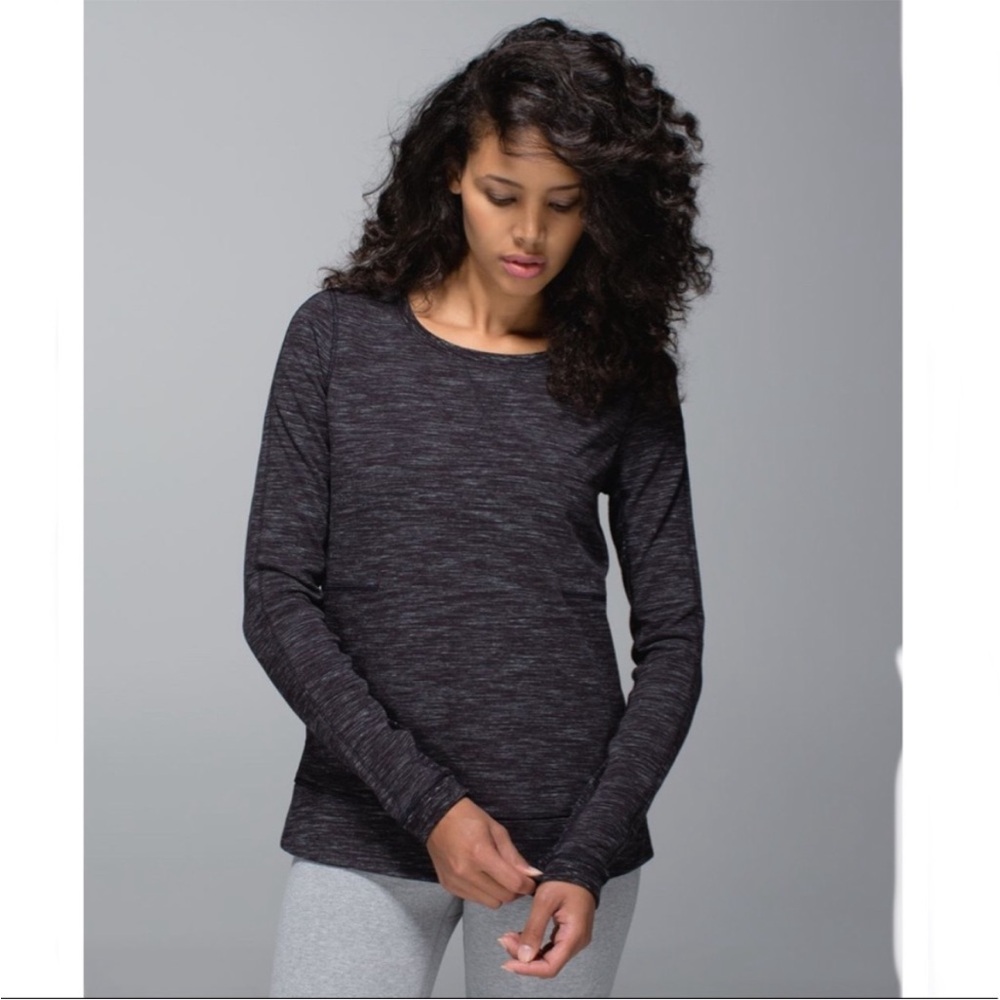 Lululemon Exhalation Pullover Heathered Grey / Black size 4